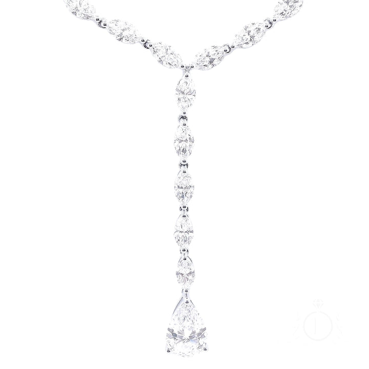Marquise and Pear Diamonds Lariat Necklace  (31.29 Ct. Tw.) for Sale
