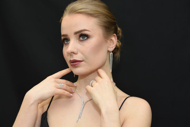 Diamond Lariat Tennis Necklace 2mm - Elgrissy Diamonds