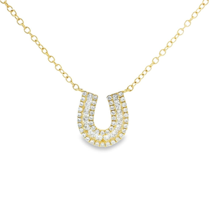 Yellow Gold Horseshoe Necklace - Elgrissy Diamonds