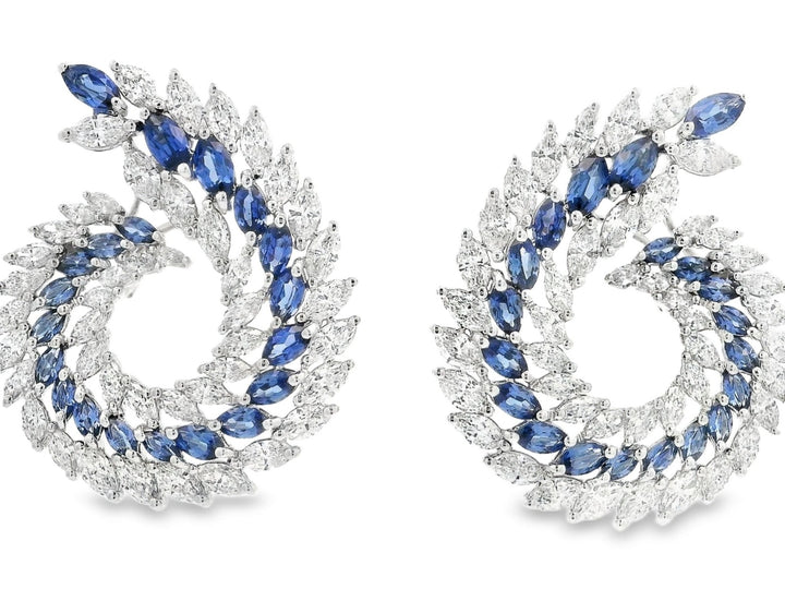 Spahhire Wreath Statement Earrings - Elgrissy Diamonds