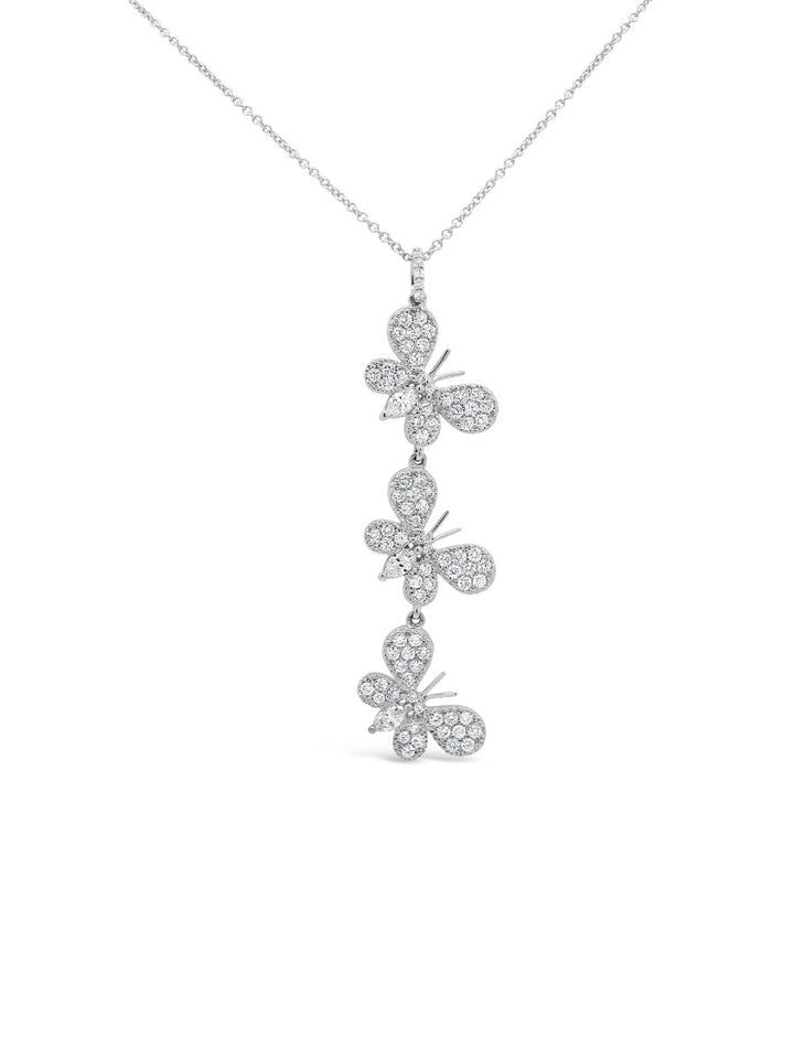 Triple Butterflies Drop Pendant - Elgrissy Diamonds