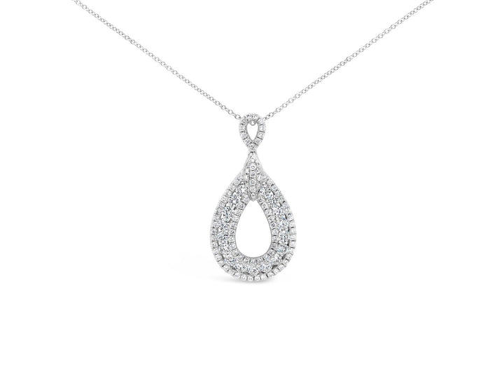 Pear Hallow Pave Pendant - Elgrissy Diamonds