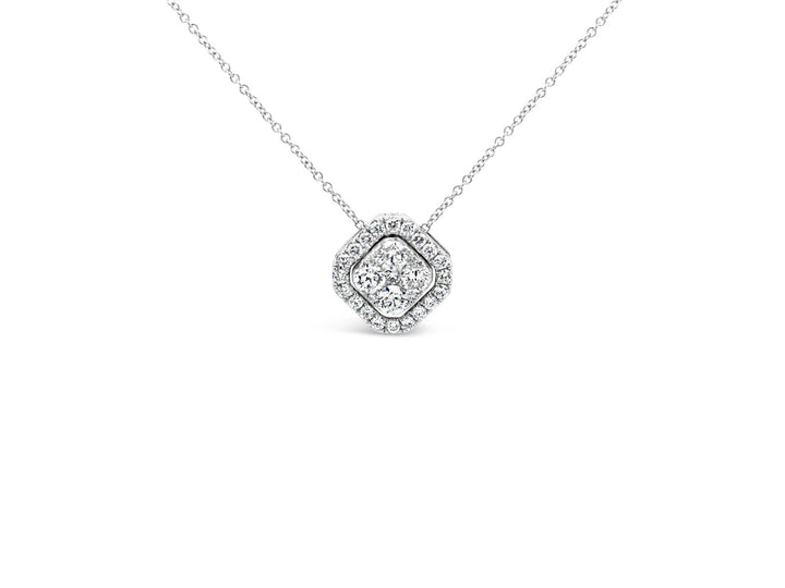 TwoWay Halo Cushion Pendant - Elgrissy Diamonds