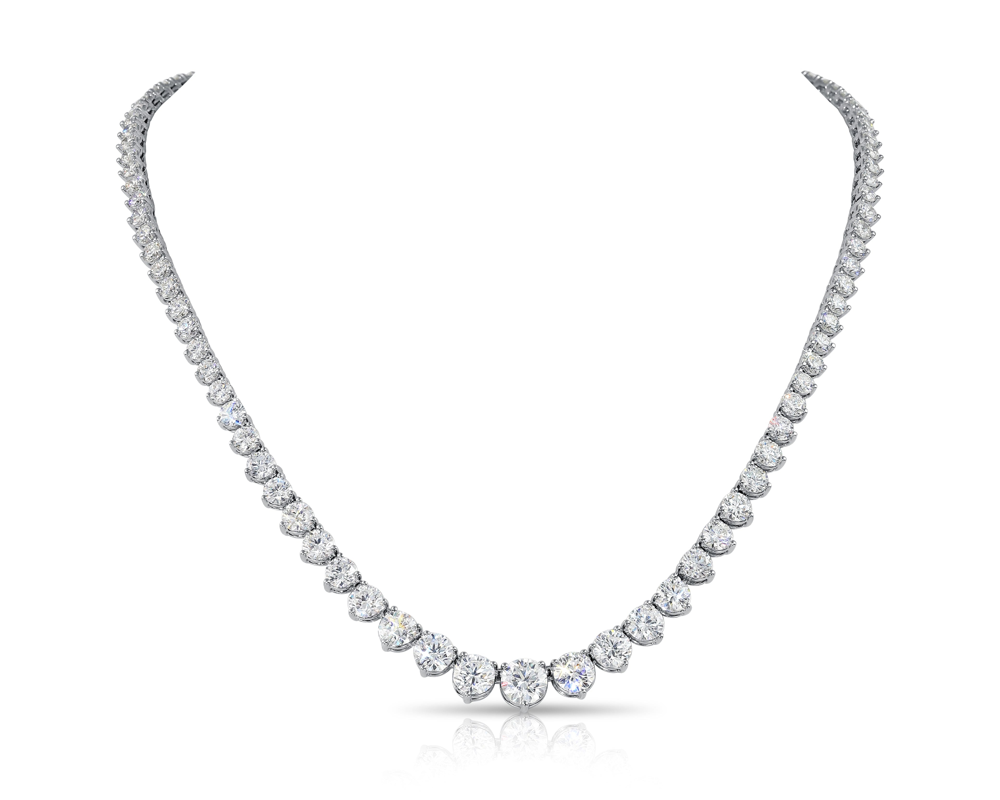 Large Graduated Diamonds Necklace (18.82 Ct. Tw.) for Sale