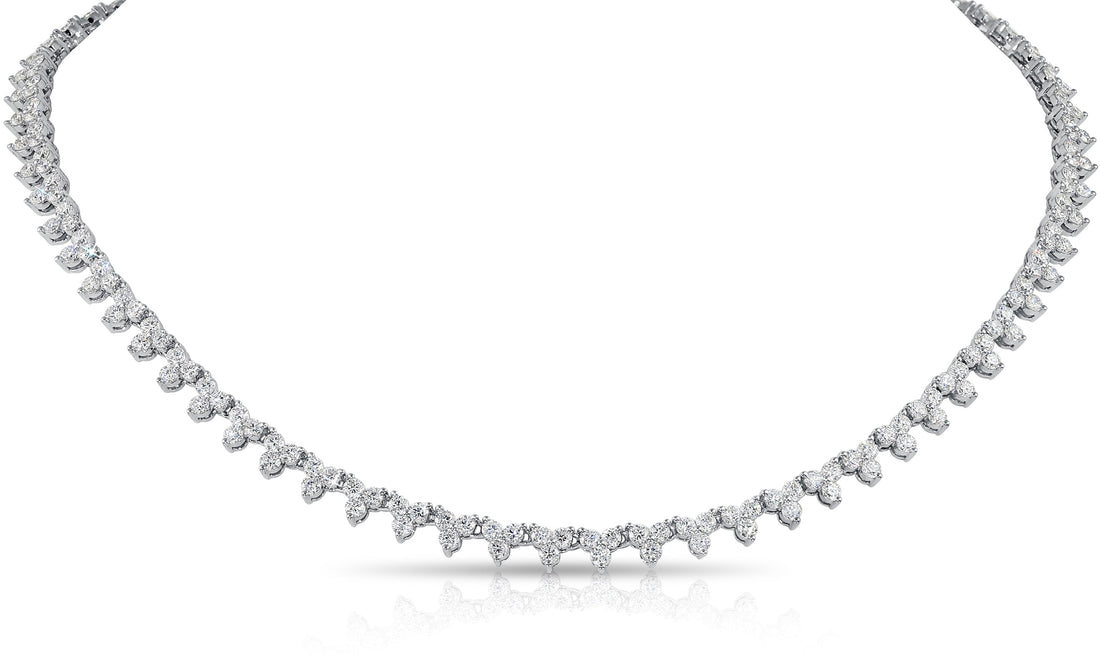Three Prong Diamond Tennis Choker for Sale