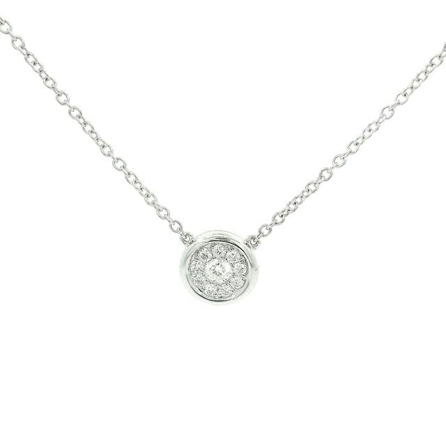 Round Pendant in White Gold with Diamonds