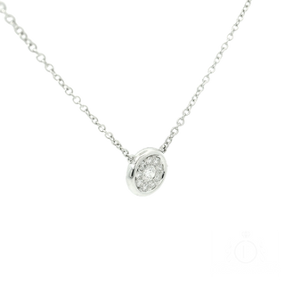 Round Pendant in White Gold with Diamonds