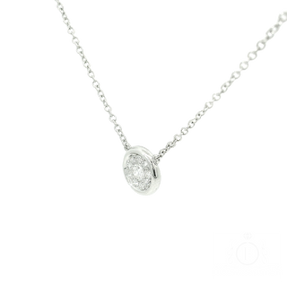 Round Pendant in White Gold with Diamonds