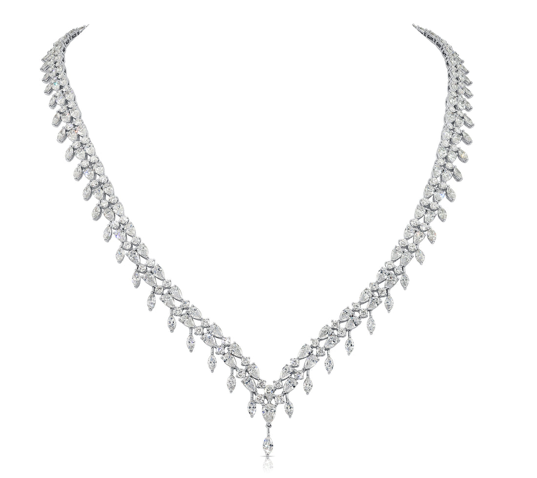 Ethereal V-Contour Diamond Necklace
