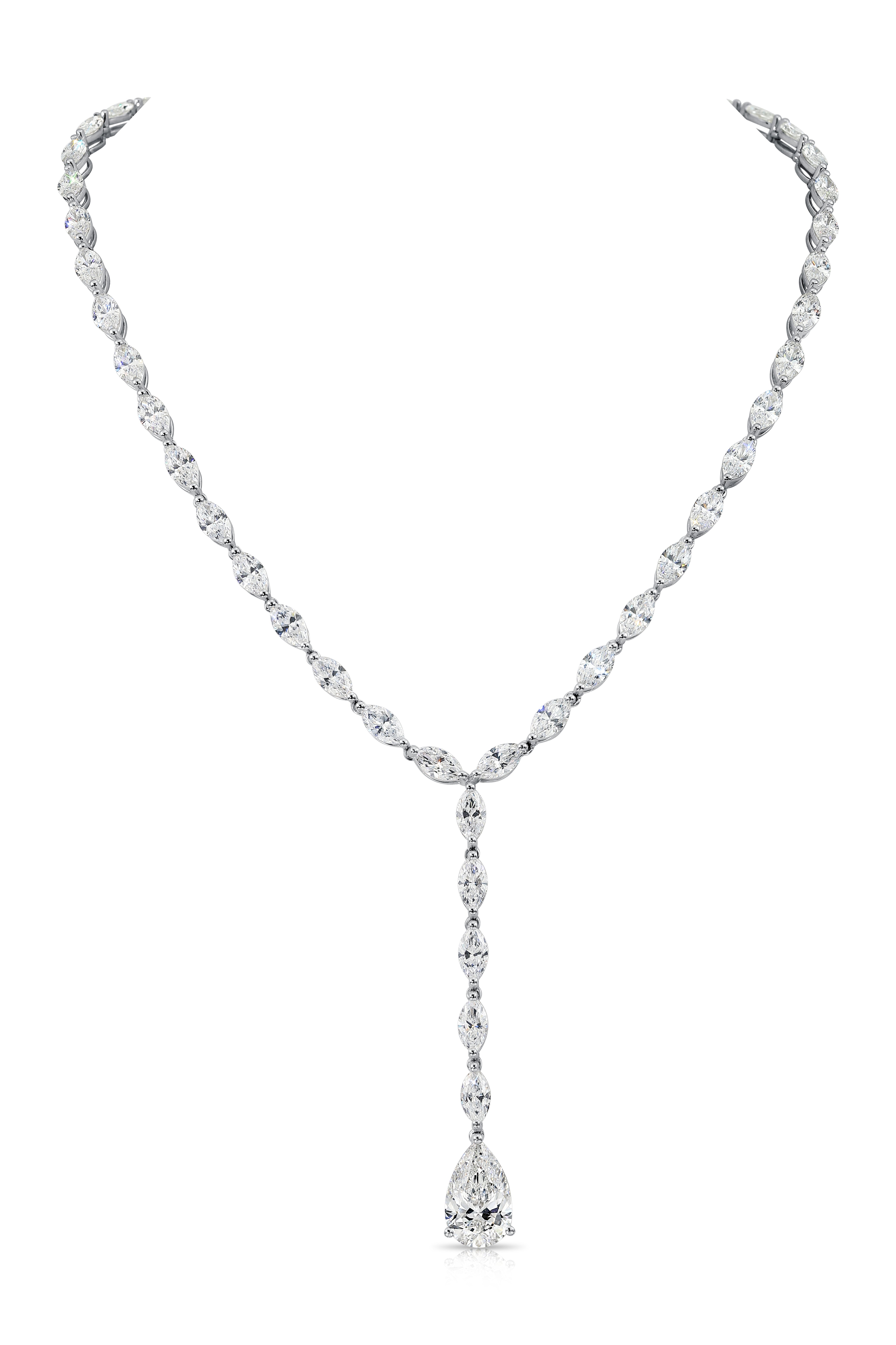 Marquise and Pear Diamonds Lariat Necklace  (31.29 Ct. Tw.) for Rent