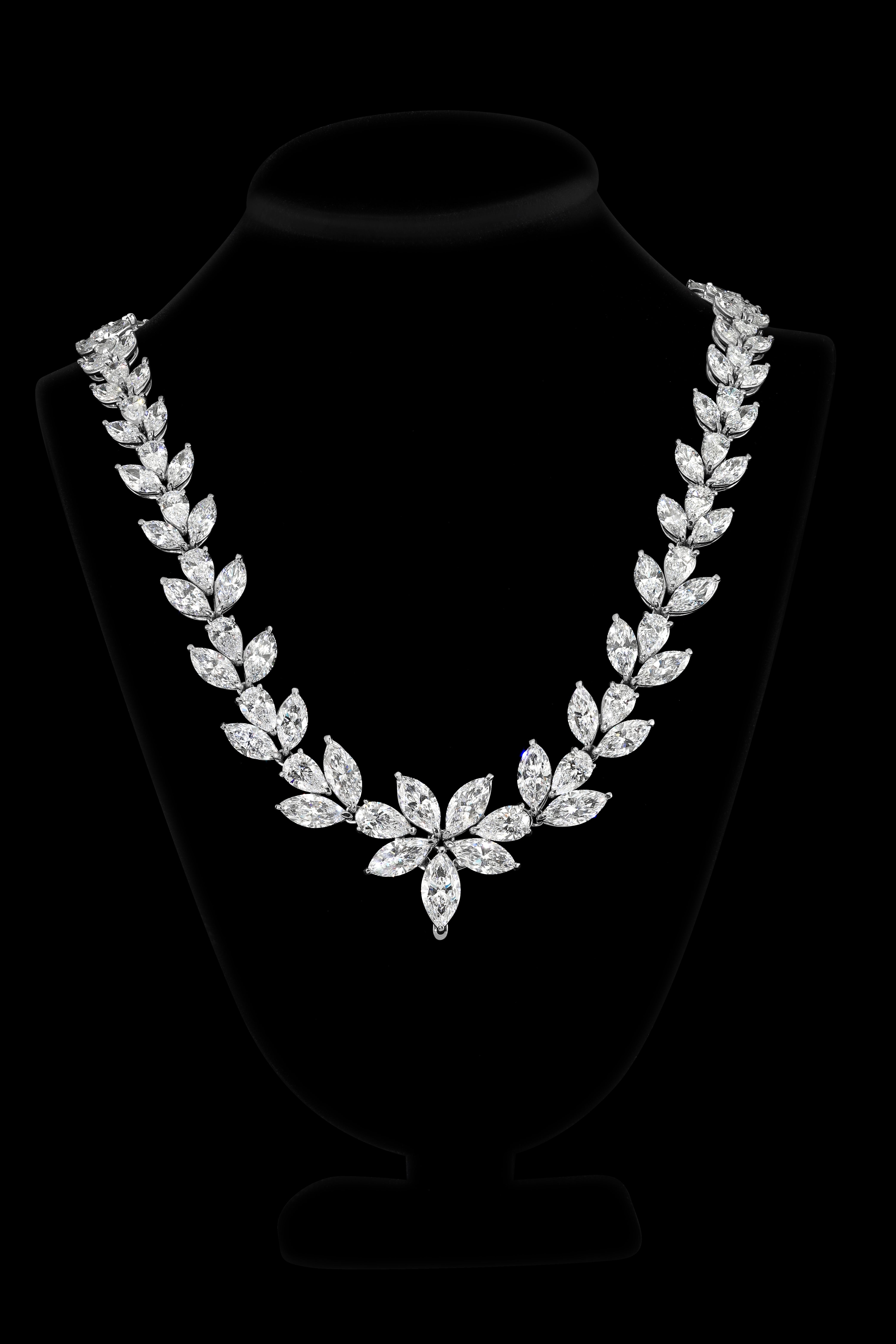 Flowers Statement Diamonds Necklace  (50.09 Ct. Tw.)