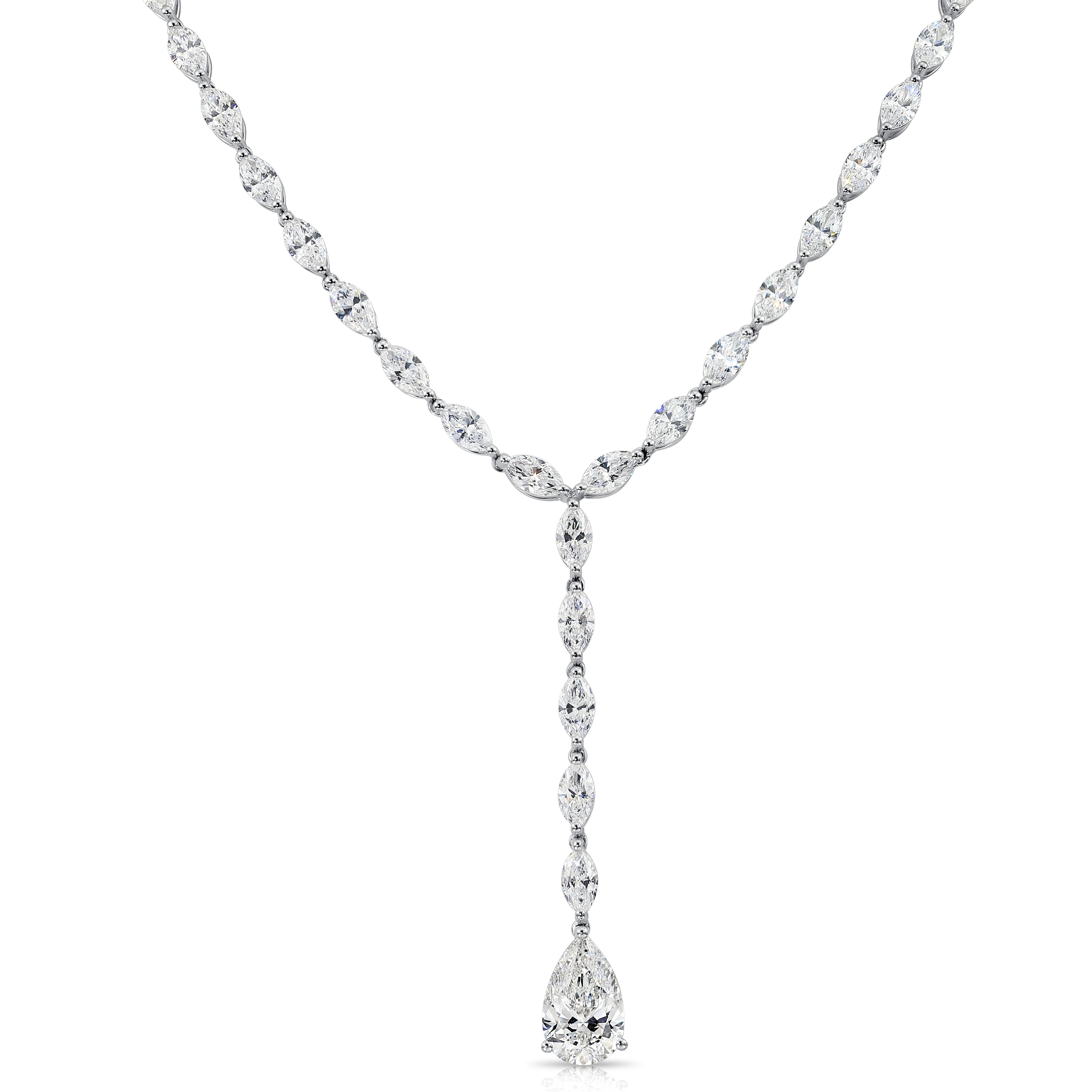 Marquise and Pear Diamonds Lariat Necklace  (31.29 Ct. Tw.) for Rent
