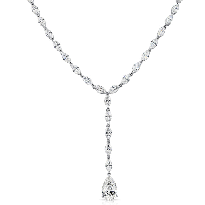 Marquise and Pear Diamonds Lariat Necklace  (31.29 Ct. Tw.) for Sale
