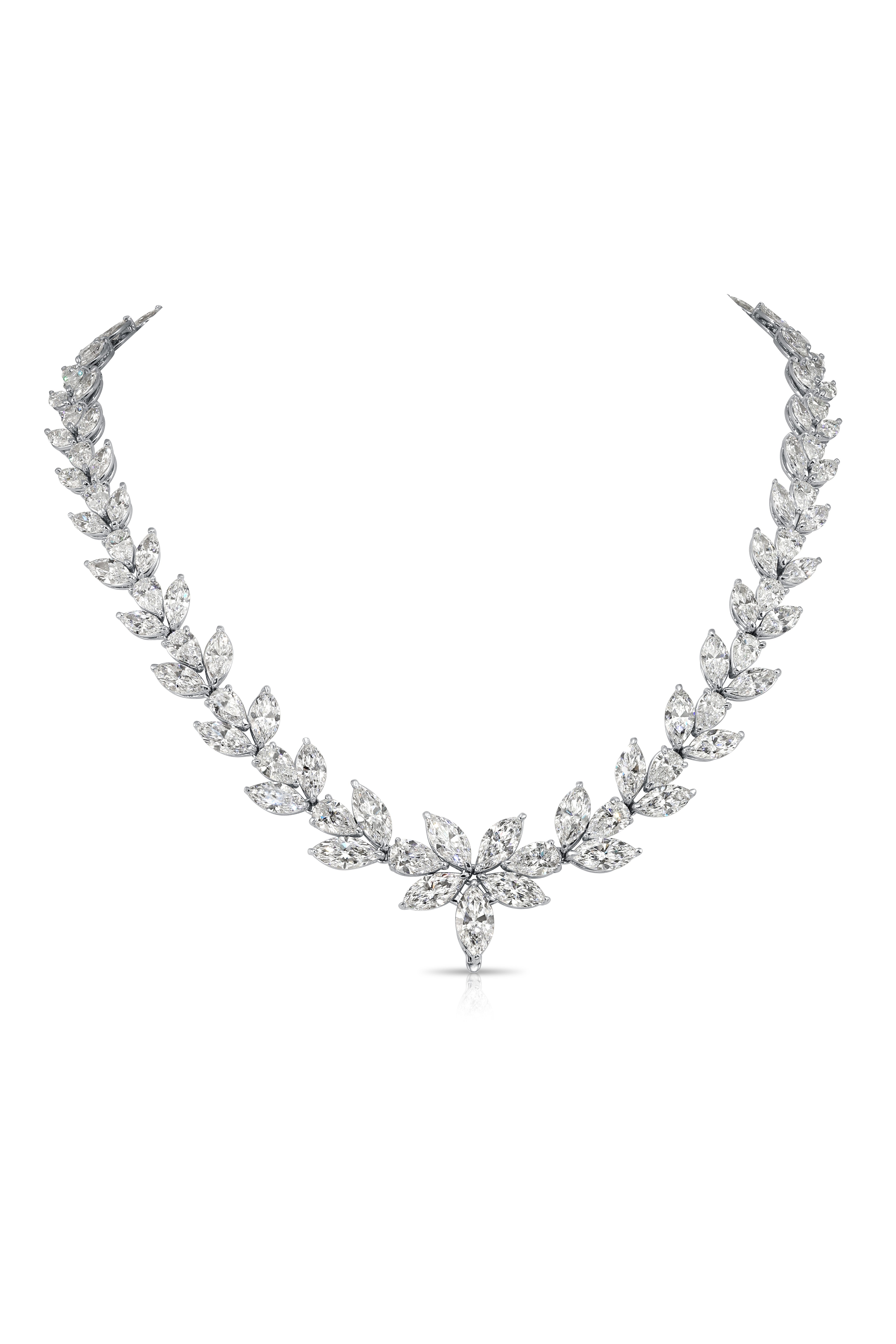 Flowers Statement Diamonds Necklace  (50.09 Ct. Tw.)