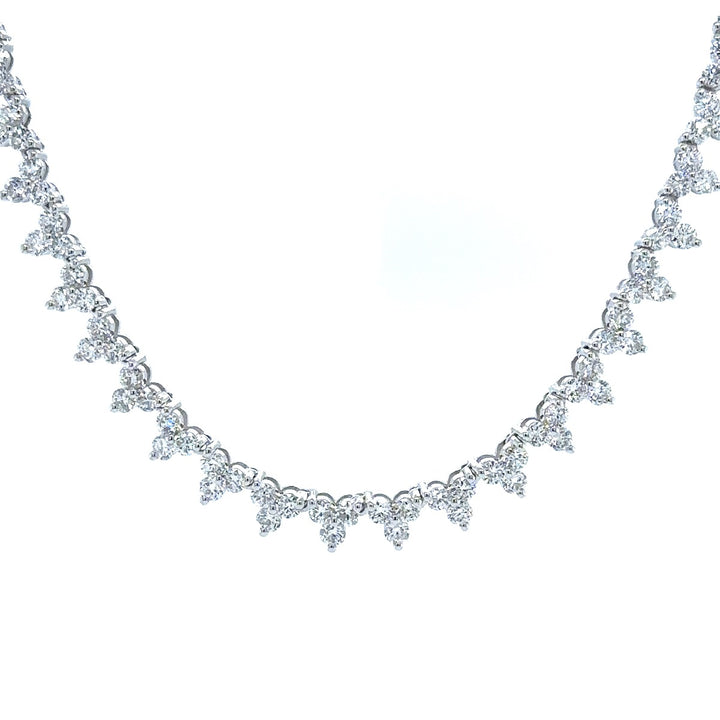 Three Prong Diamond Tennis Choker - Elgrissy Diamonds