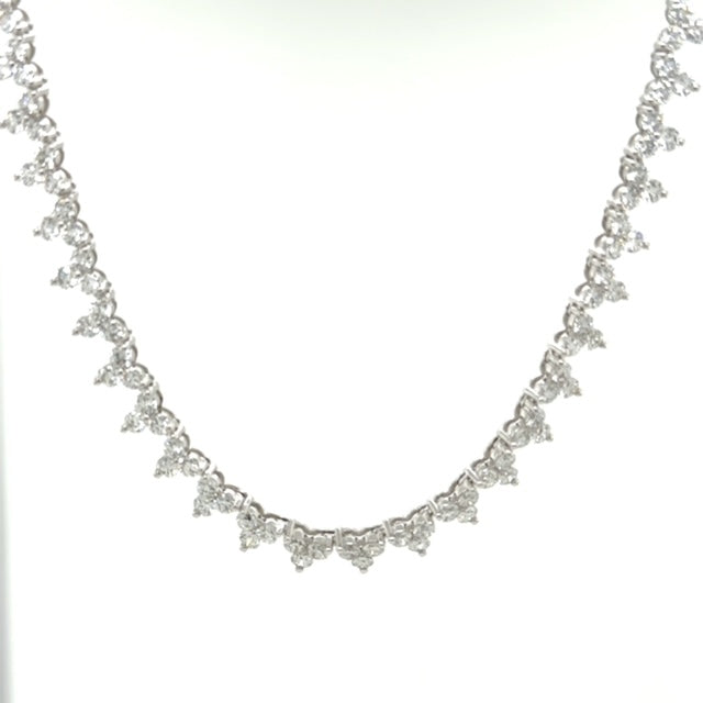 Three Prong Diamond Tennis Choker - Elgrissy Diamonds