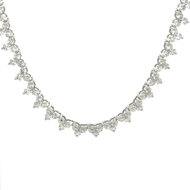 Three Prong Diamond Tennis Choker - Elgrissy Diamonds