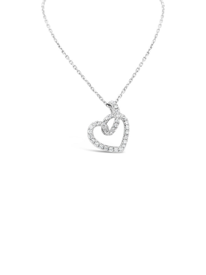 Intertwining HEART Pavé Diamonds Necklace - Elgrissy Diamonds