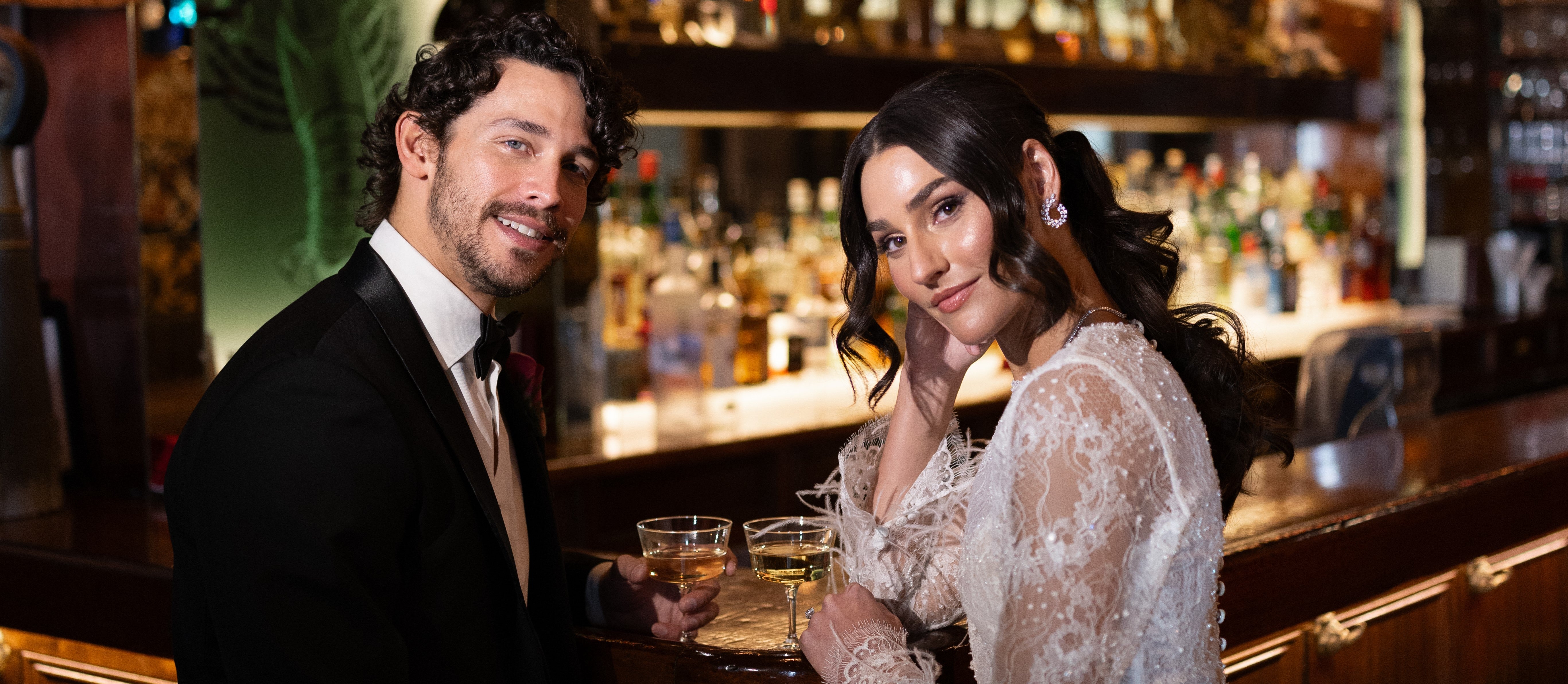 Pavé Leaf Statement Hoop Earrings for Rent