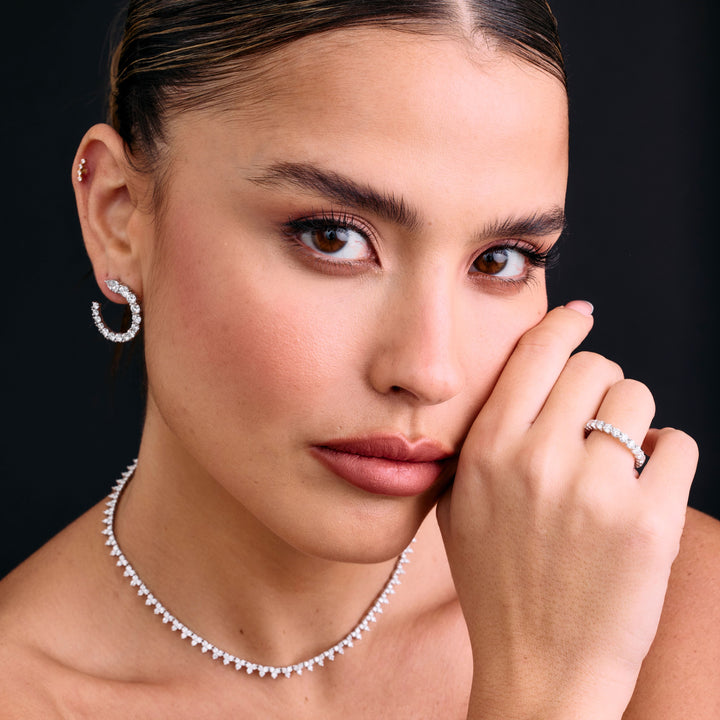 Three Prong Diamond Tennis Choker for Rent