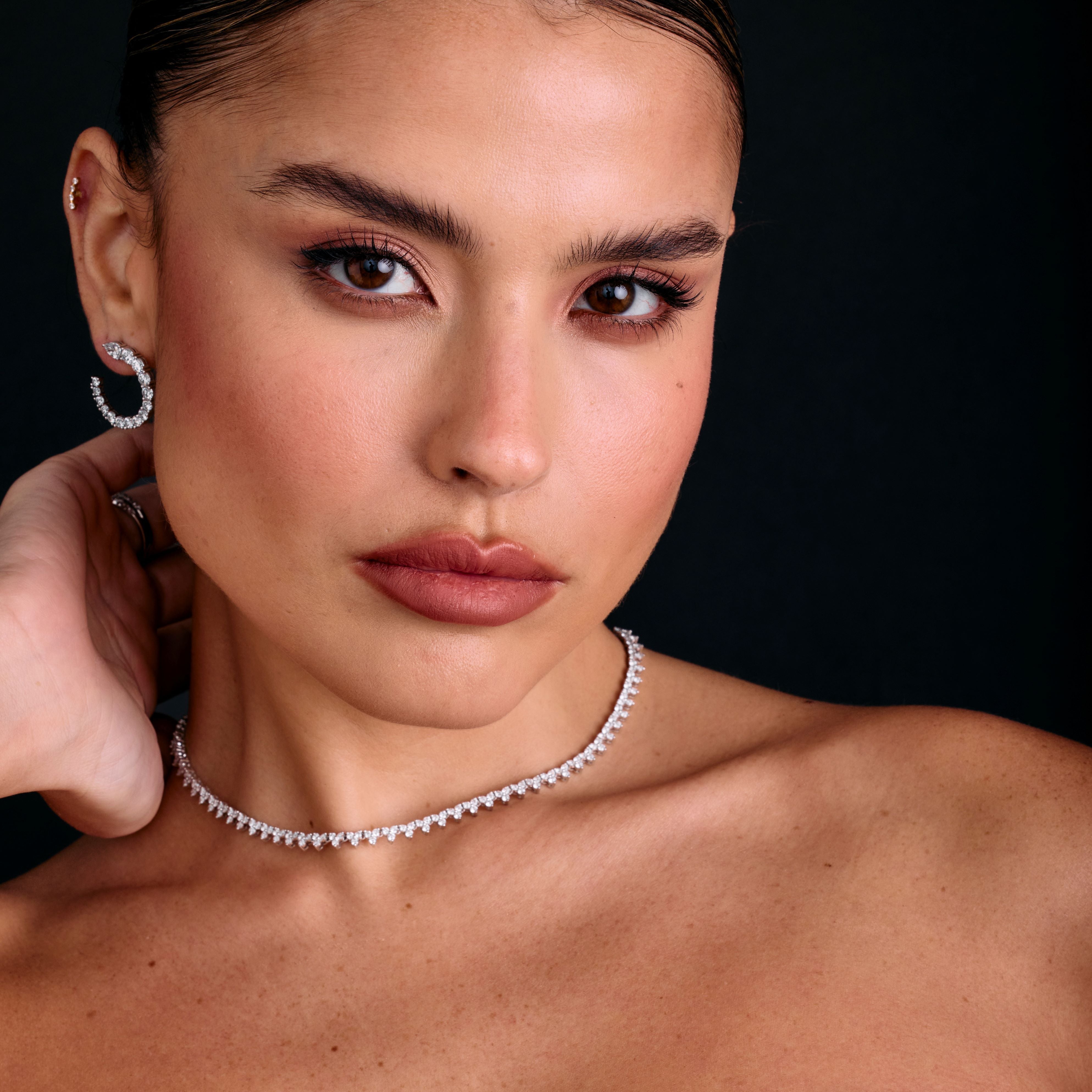 Three Prong Diamond Tennis Choker for Rent