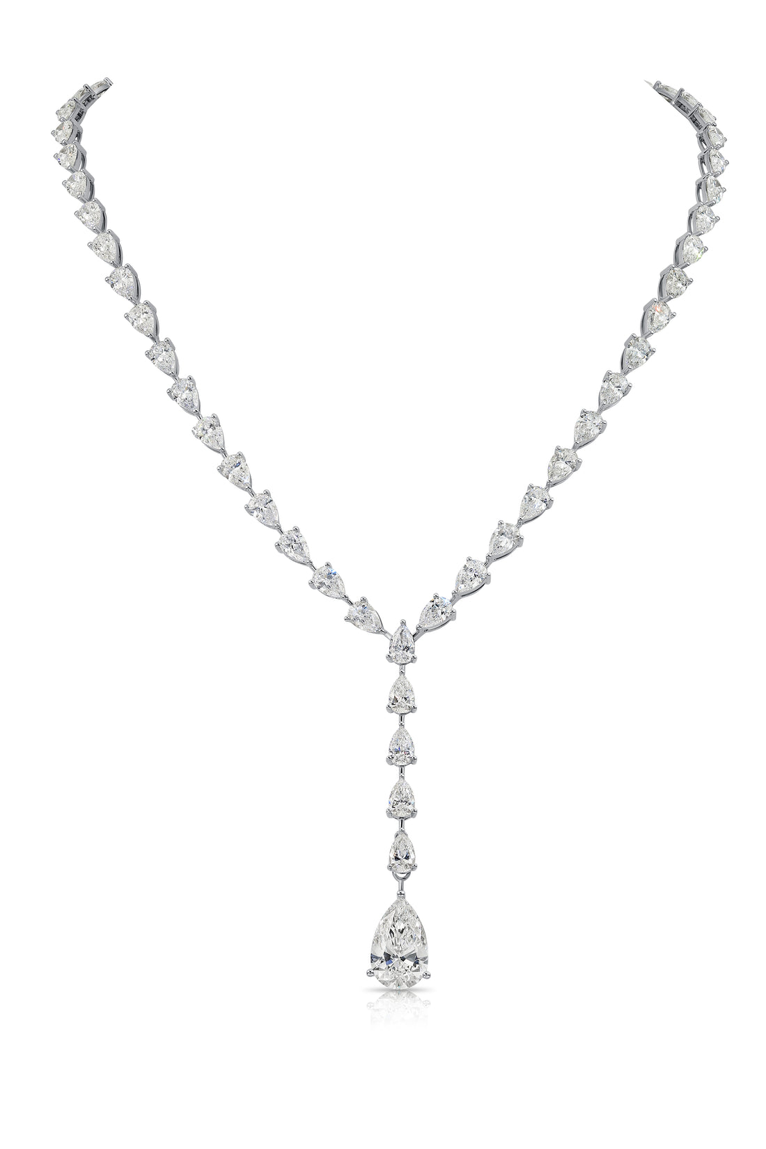 Pear Shape Diamonds Lariat Necklace (30.99 Ct. Tw.) for Rent