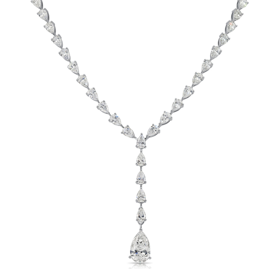 Pear Shape Diamonds Lariat Necklace (30.99 Ct. Tw.) for Rent