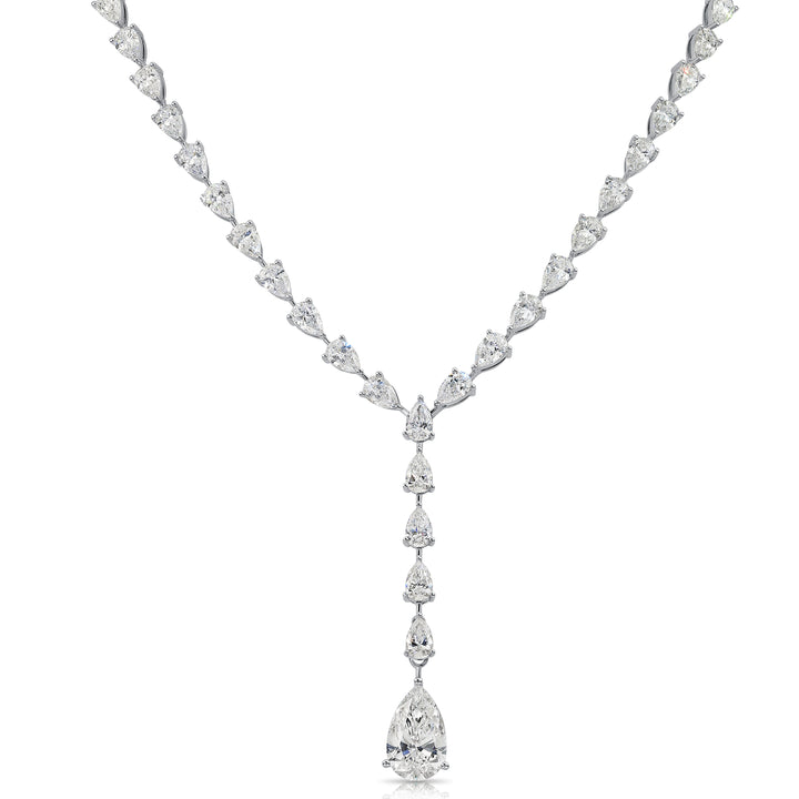 Pear Shape Diamonds Lariat Necklace (30.99 Ct. Tw.) for Rent