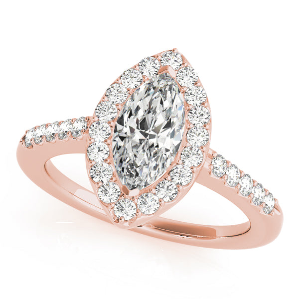 Marquise Halo Pavé Diamond Engagement Ring - Elgrissy Diamonds
