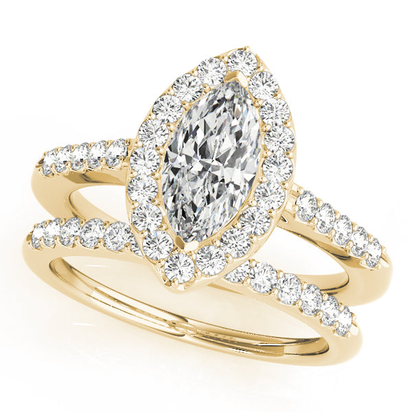 Marquise Halo Pavé Diamond Engagement Ring - Elgrissy Diamonds