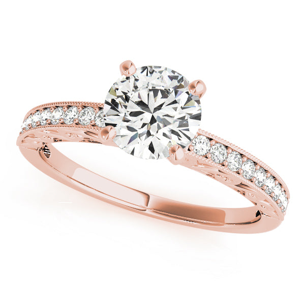Vintage Tension Round Engagement Ring - Elgrissy Diamonds