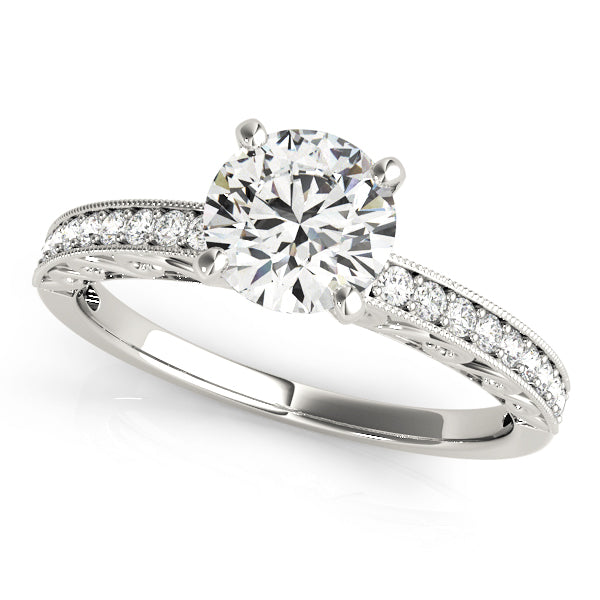 Vintage Tension Round Engagement Ring - Elgrissy Diamonds