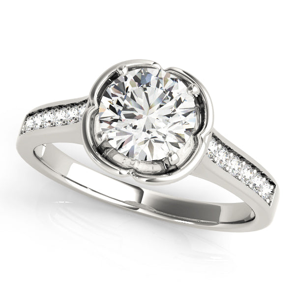 Float Bezel Round Engagement Ring - Elgrissy Diamonds