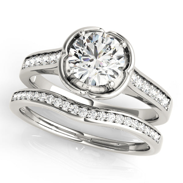 Float Bezel Round Engagement Ring - Elgrissy Diamonds