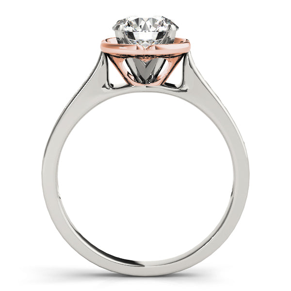 Float Bezel Round Engagement Ring - Elgrissy Diamonds
