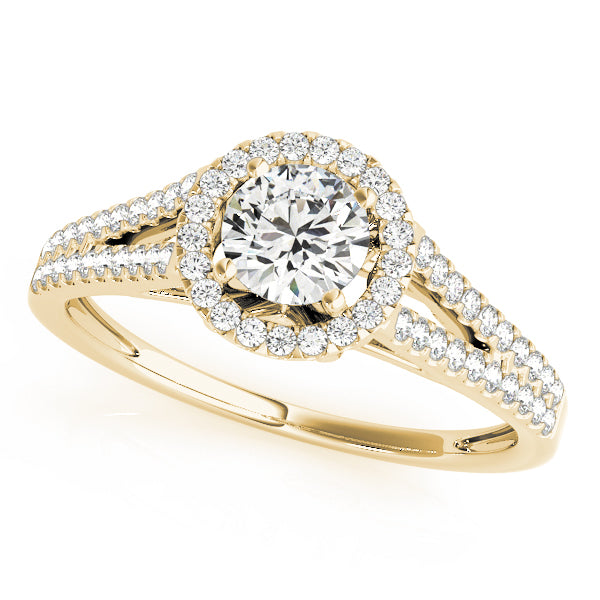 Forever Float Halo Split Shanks Round Engagement Ring - Elgrissy Diamonds