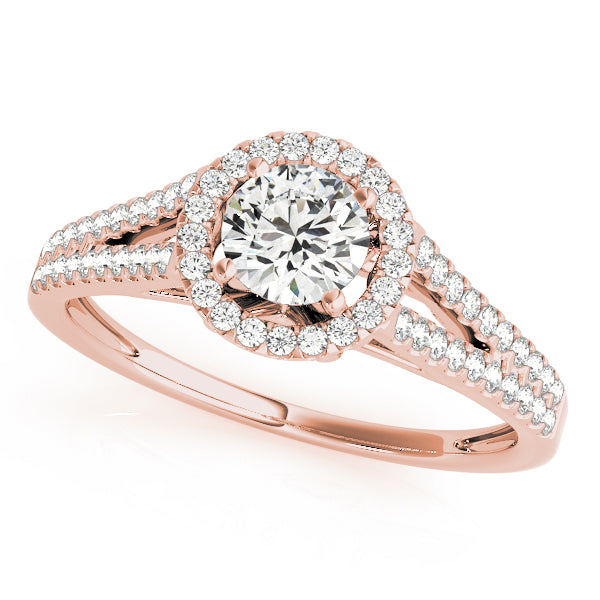 Forever Float Halo Split Shanks Round Engagement Ring - Elgrissy Diamonds