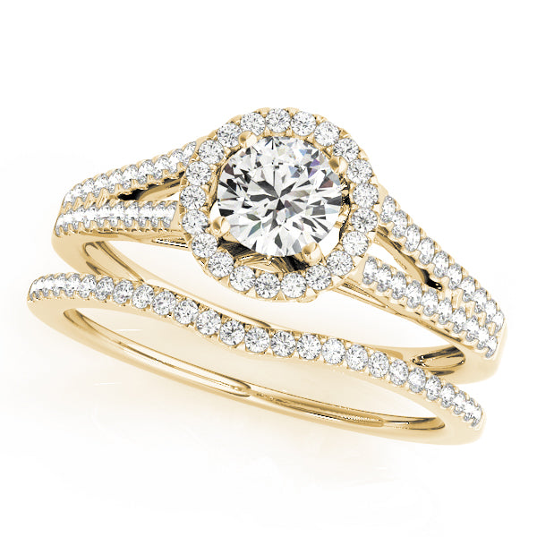 Forever Float Halo Split Shanks Round Engagement Ring - Elgrissy Diamonds