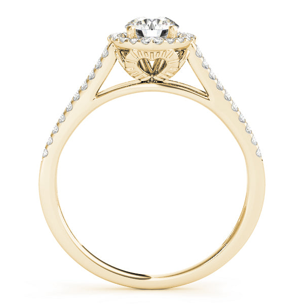 Forever Float Halo Split Shanks Round Engagement Ring - Elgrissy Diamonds