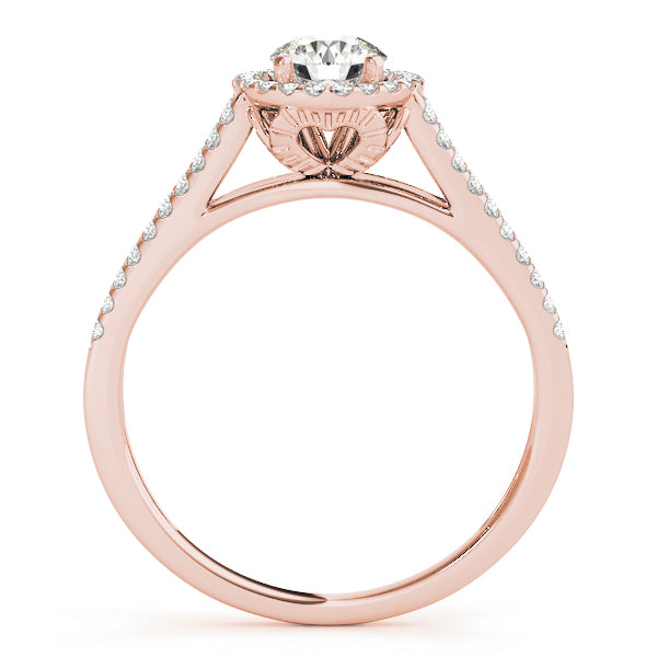 Forever Float Halo Split Shanks Round Engagement Ring - Elgrissy Diamonds