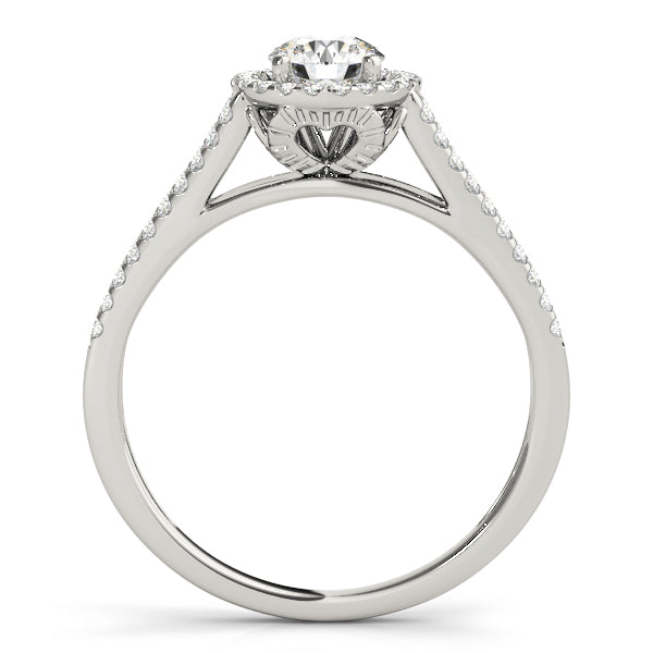 Forever Float Halo Split Shanks Round Engagement Ring - Elgrissy Diamonds