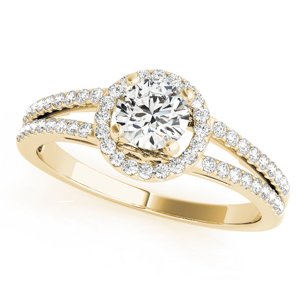 Aries Float Halo Round Engagement Ring - Elgrissy Diamonds