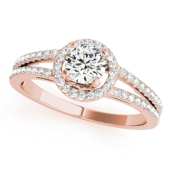 Aries Float Halo Round Engagement Ring - Elgrissy Diamonds