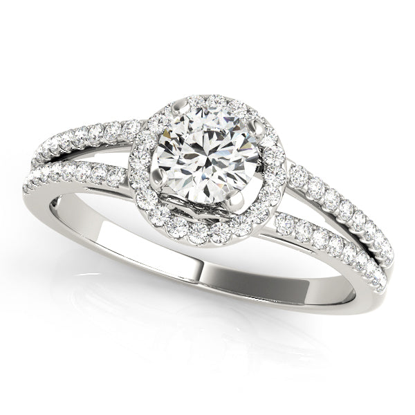 Aries Float Halo Round Engagement Ring - Elgrissy Diamonds
