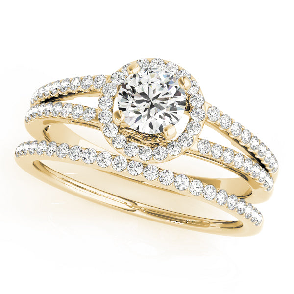 Aries Float Halo Round Engagement Ring - Elgrissy Diamonds