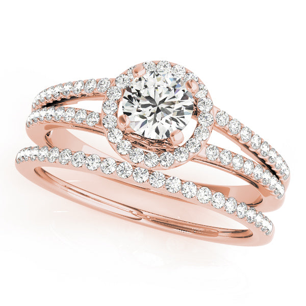 Aries Float Halo Round Engagement Ring - Elgrissy Diamonds