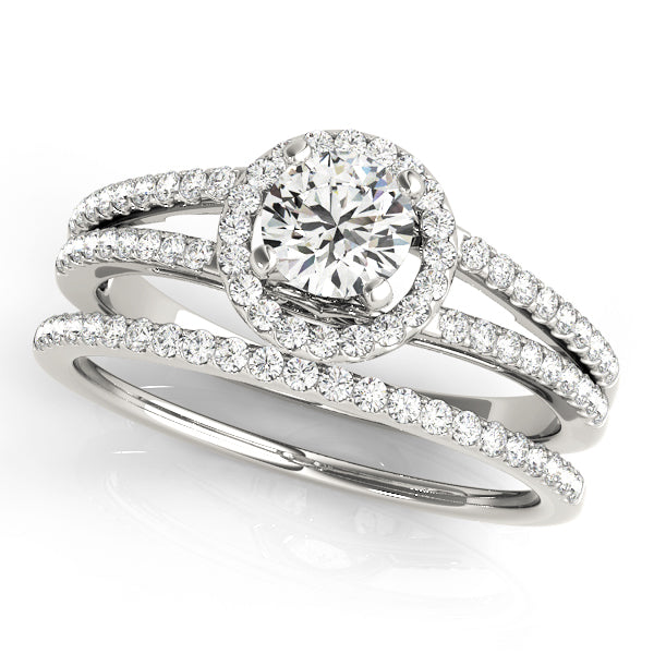 Aries Float Halo Round Engagement Ring - Elgrissy Diamonds