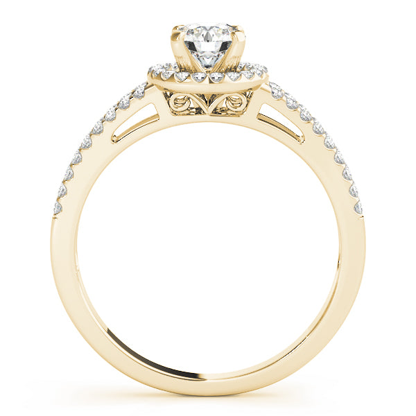 Aries Float Halo Round Engagement Ring - Elgrissy Diamonds