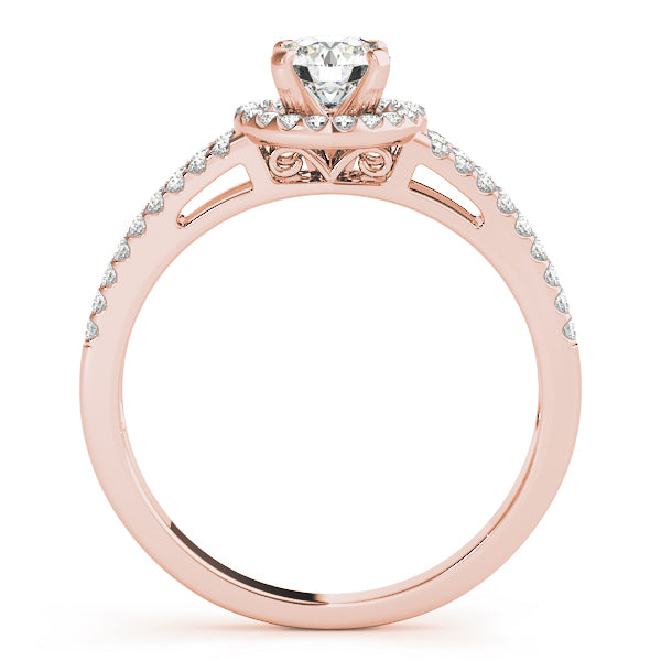 Aries Float Halo Round Engagement Ring - Elgrissy Diamonds