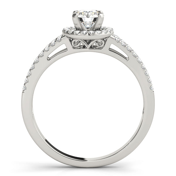 Aries Float Halo Round Engagement Ring - Elgrissy Diamonds